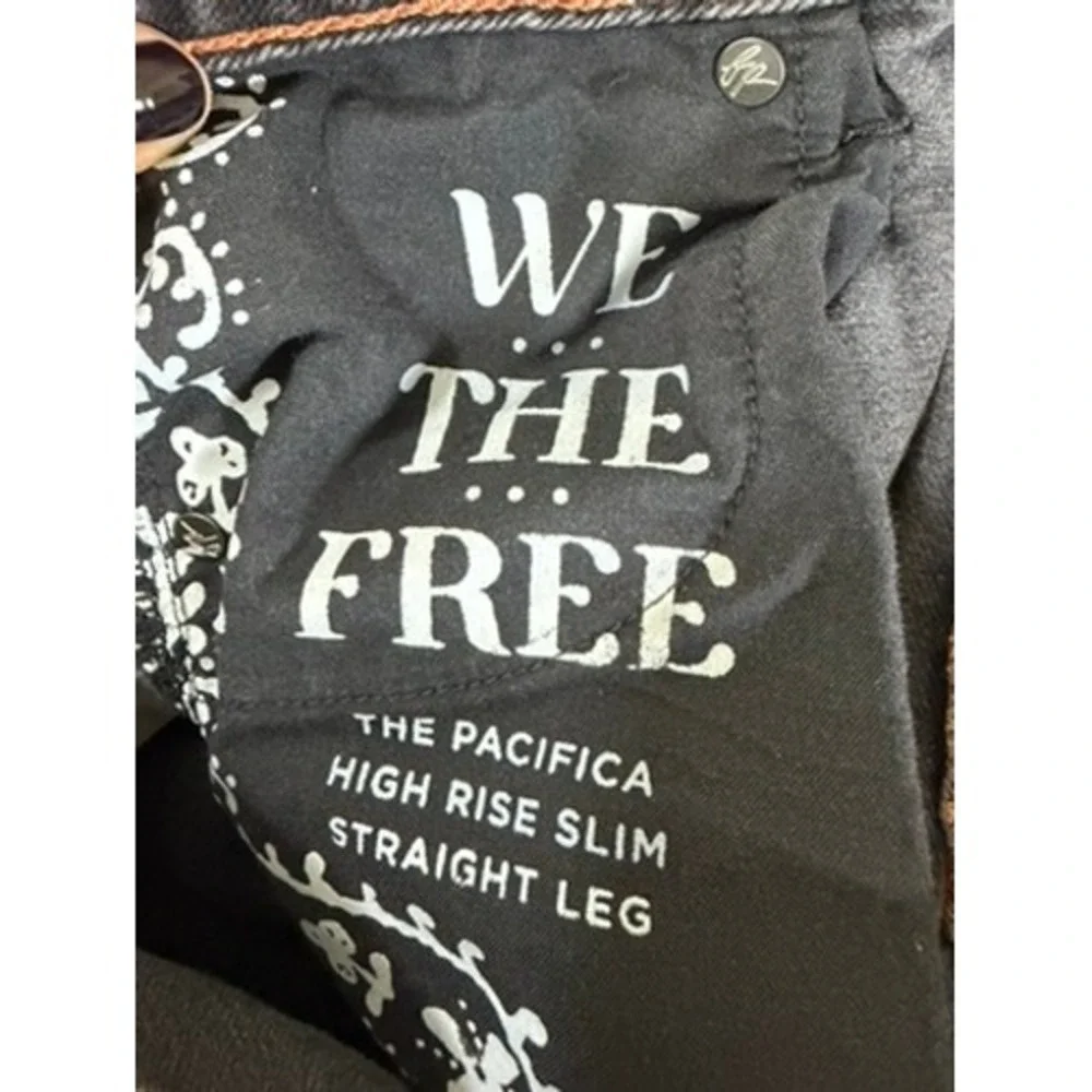 We The Free Pacifica High Rise Slim Straight Leg Jeans Women 28 Black Excellent - Picture 8 of 8